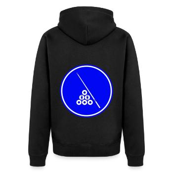 Billard symbol icon - Unisex Premium Bio Zip Hoodie - Schwarz - Hinten - Nico (187cm)