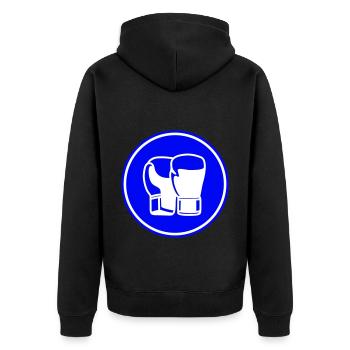 Symbole des gants de boxe - Veste à capuche bio Premium Unisexe - noir - Dos - Nico (187cm)