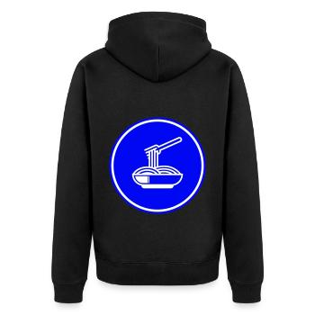 Spaghetti symbol - Unisex Premium Bio Zip Hoodie - Schwarz - Hinten - Nico (187cm)