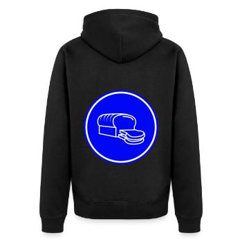 Bread icon symbol - Unisex Premium Organic Zip Hoodie - black - Back - Nico (187cm)
