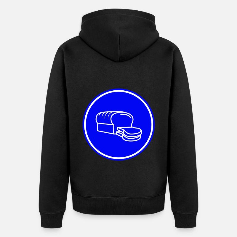 Symbole de l’icône du pain - Veste à capuche bio Premium Unisexe - noir