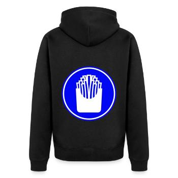 Pommes fast food symbol - Unisex Premium Bio Zip Hoodie - Schwarz - Hinten - Nico (187cm)