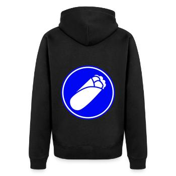 Sandwich symbol icon - Unisex Premium Bio Zip Hoodie - Schwarz - Hinten - Nico (187cm)