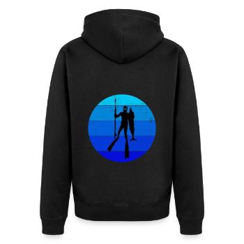 Speerfischen Speerfischen Speerfischer Fischen - Unisex Premium Bio Zip Hoodie - Schwarz - Hinten - Nico (187cm)