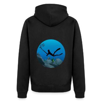 Pêche sous-marine Pêcheur sous-marin Pêcheur sous-marin Pêche - Veste à capuche bio Premium Unisexe - noir - Dos - Nico (187cm)