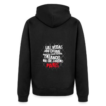 Tenue de MMA - zone de combat monde - Veste à capuche bio Premium Unisexe - noir - Dos - Nico (187cm)