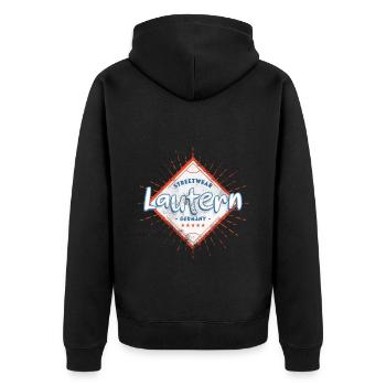 Lautern Kaiserslautern Deutschland Stadt Schrift - Unisex Premium Bio Zip Hoodie - Schwarz - Hinten - Nico (187cm)