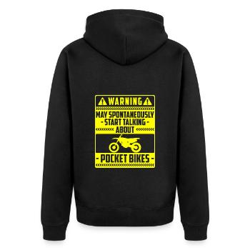 Motocross Enduro Motorradfahrer - Unisex Premium Bio Zip Hoodie - Schwarz - Hinten - Nico (187cm)
