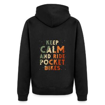Moto Motard Deux-roues Père - Veste à capuche bio Premium Unisexe - noir - Dos - Nico (187cm)