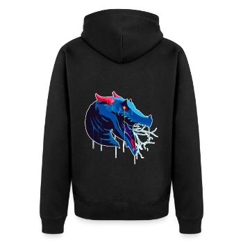 A Beautiful and Frightening Behir Monter Design - Unisex Premium Organic Zip Hoodie - black - Back - Nico (187cm)
