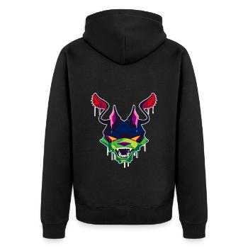 Creepy and Beautiful Displacer Dragon Design - Unisex Premium Organic Zip Hoodie - black - Back - Nico (187cm)
