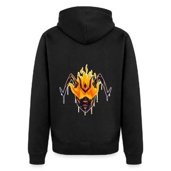Belle et drôle flamme Atronach dans le feu - Veste à capuche bio Premium Unisexe - noir - Dos - Nico (187cm)
