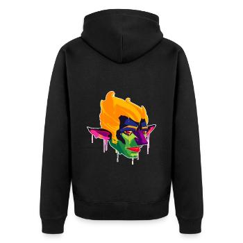 Creepy and beautiful Gnome Monster design - Unisex Premium Organic Zip Hoodie - black - Back - Nico (187cm)