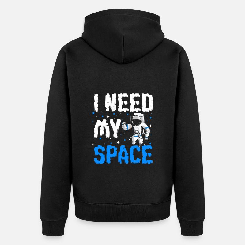 Weltall Logo Stern Rakete - Unisex Premium Bio Zip Hoodie - Schwarz