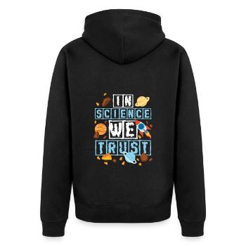 Space Shuttle Raumanzug Raumfahrtschiff Rakete - Unisex Premium Bio Zip Hoodie - Schwarz - Hinten - Nico (187cm)