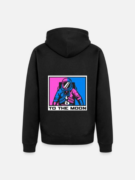 Space Logo Voyager - Unisex Premium Organic Zip Hoodie - black