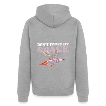 Space Shuttle Schwerelos Sterne Spaceman - Unisex Premium Bio Zip Hoodie - Grau meliert - Hinten - Nico (187cm)