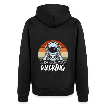 Space Weightless Voyager Rocket - Unisex Premium Organic Zip Hoodie - black - Back - Nico (187cm)