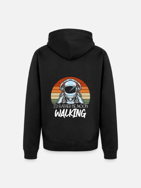 Space Weightless Voyager Rocket - Unisex Premium Organic Zip Hoodie - black