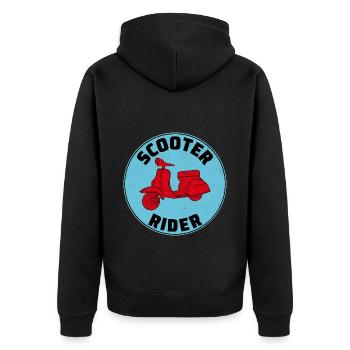 Scooter Rider Scootering Motorbike Moped Bike - Unisex Premium Organic Zip Hoodie - black - Back - Nico (187cm)