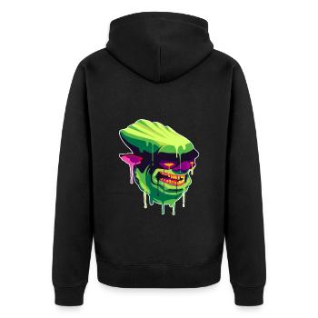 Ein Gruseliges und schönes Homunkulus Monster - Unisex Premium Bio Zip Hoodie - Schwarz - Hinten - Nico (187cm)