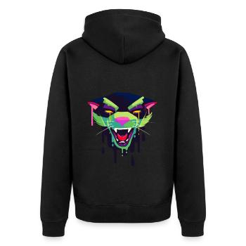 Ein Schönes und Gruseliges Panther Design - Unisex Premium Bio Zip Hoodie - Schwarz - Hinten - Nico (187cm)