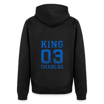 Roi Charles III Angleterre Prince Charles - Veste à capuche bio Premium Unisexe - noir - Dos - Nico (187cm)