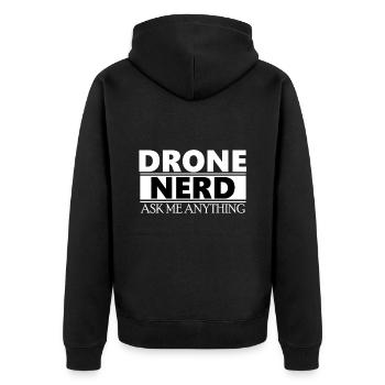 nerd drone me demander n’importe quoi - Veste à capuche bio Premium Unisexe - noir - Dos - Nico (187cm)
