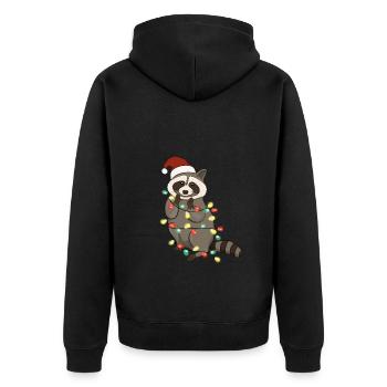 Lumières de Noël Raton laveur Noël - Veste à capuche bio Premium Unisexe - noir - Dos - Nico (187cm)