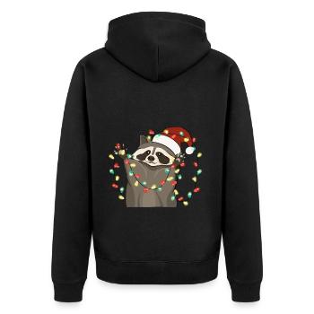 Lumières de Noël Raton laveur Noël - Veste à capuche bio Premium Unisexe - noir - Dos - Nico (187cm)