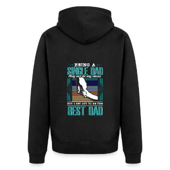 Idée cadeau Père Fils Célibataire Enfants - Veste à capuche bio Premium Unisexe - noir - Dos - Nico (187cm)