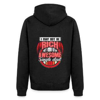 Single Parent Father Dad Children Gift - Unisex Premium Organic Zip Hoodie - black - Back - Nico (187cm)
