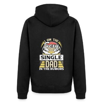 Père célibataire Famille Papi - Veste à capuche bio Premium Unisexe - noir - Dos - Nico (187cm)