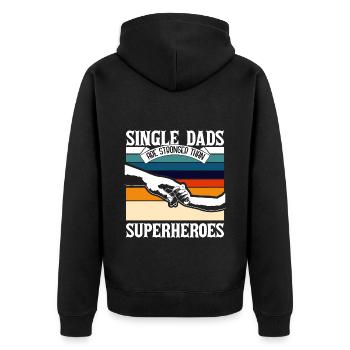 Single Father Single Dad - Unisex Premium Organic Zip Hoodie - black - Back - Nico (187cm)