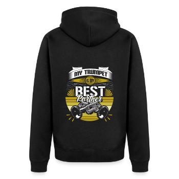 Trompette Trompettiste Musicien Idée Cadeau - Veste à capuche bio Premium Unisexe - noir - Dos - Nico (187cm)