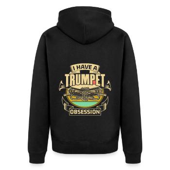Trumpet Trumpet Player Chapel Gift - Unisex Premium Organic Zip Hoodie - black - Back - Nico (187cm)