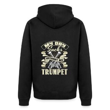 Trompette Instrument à vent Musique Cadeau - Veste à capuche bio Premium Unisexe - noir - Dos - Nico (187cm)