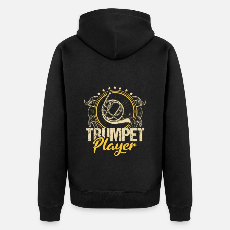 Trompete Kapelle - Unisex Premium Bio Zip Hoodie - Schwarz