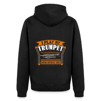 Trompette Trompette Concert Idée Cadeau - Veste à capuche bio Premium Unisexe - noir - Dos - Nico (187cm)