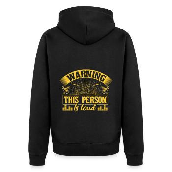Trumpet Wind Instrument Orchestra - Unisex Premium Organic Zip Hoodie - black - Back - Nico (187cm)