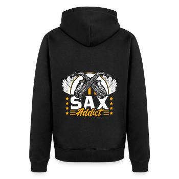 Saxophone Instrument de musique Idée cadeau musical - Veste à capuche bio Premium Unisexe - noir - Dos - Nico (187cm)