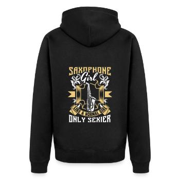 Saxophone Brass Band - Veste à capuche bio Premium Unisexe - noir - Dos - Nico (187cm)