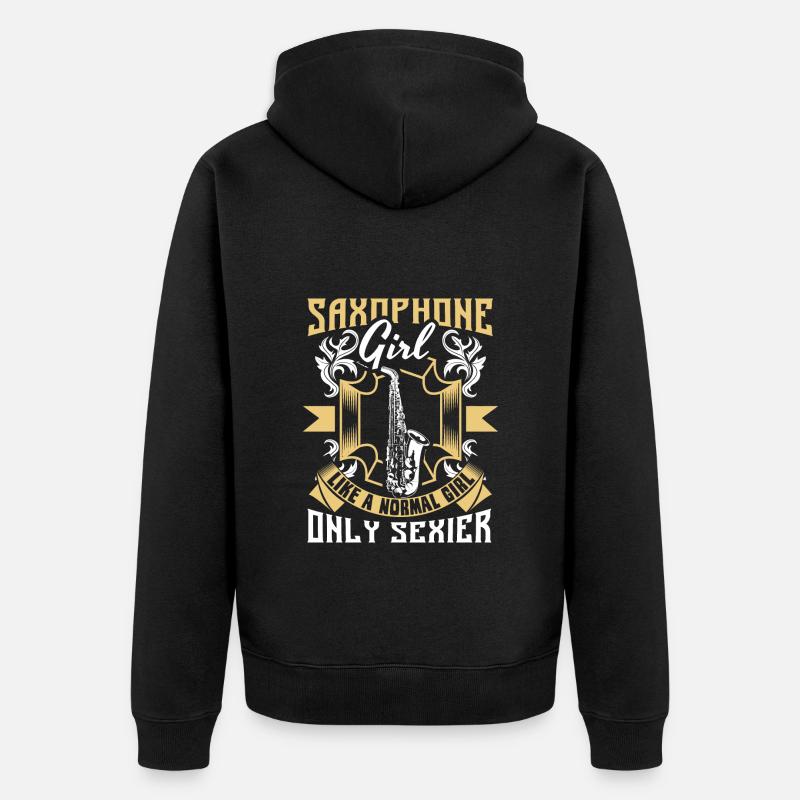 Saxophone Brass Band - Veste à capuche bio Premium Unisexe - noir