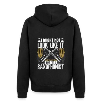 Saxophone Blues - Veste à capuche bio Premium Unisexe - noir - Dos - Nico (187cm)