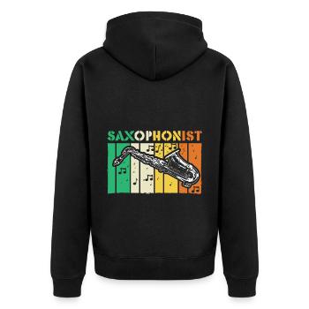 Saxophone Jazz Cadeau - Veste à capuche bio Premium Unisexe - noir - Dos - Nico (187cm)