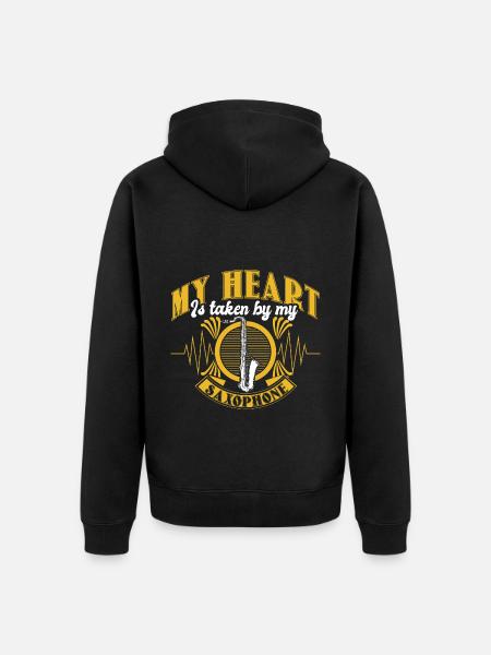 Saxophone Instrument Musician Gift Idea - Unisex Premium Organic Zip Hoodie - black