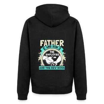 Père & Fils Nouveau-né Papa - Veste à capuche bio Premium Unisexe - noir - Dos - Nico (187cm)