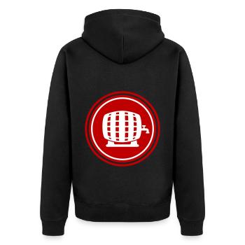 Beer barrel - Unisex Premium Organic Zip Hoodie - black - Back - Nico (187cm)