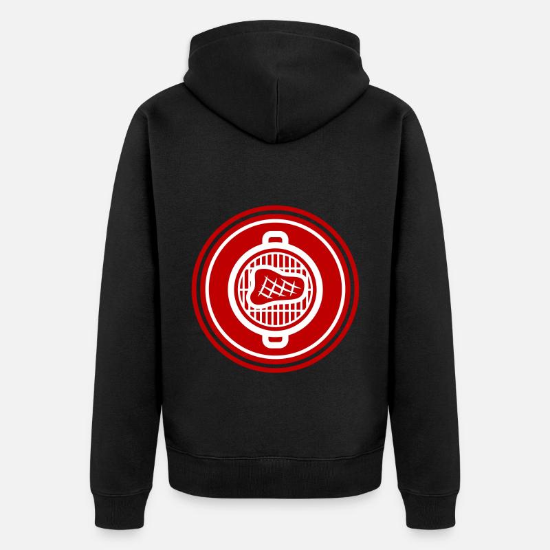 Steak Fleisch - Unisex Premium Bio Zip Hoodie - Schwarz