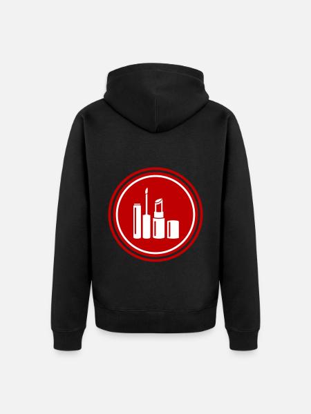 Make Up Cosmetics Icon - Unisex Premium Organic Zip Hoodie - black
